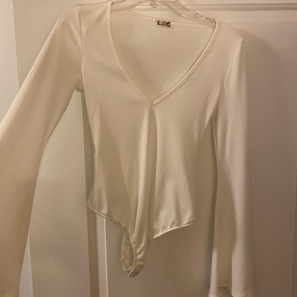Free People Charli flare sleeve bodysuit NWT